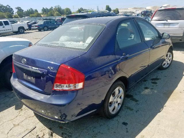 KNAFE222895613163 - 2009 KIA SPECTRA EX BLUE photo 4