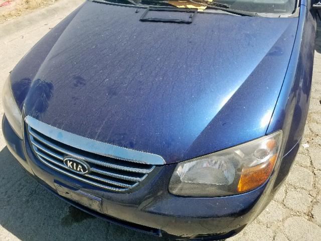 KNAFE222895613163 - 2009 KIA SPECTRA EX BLUE photo 7