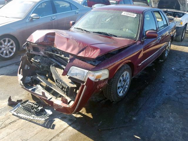 2MEFM74V87X636950 - 2007 MERCURY GRAND MARQ MAROON photo 2