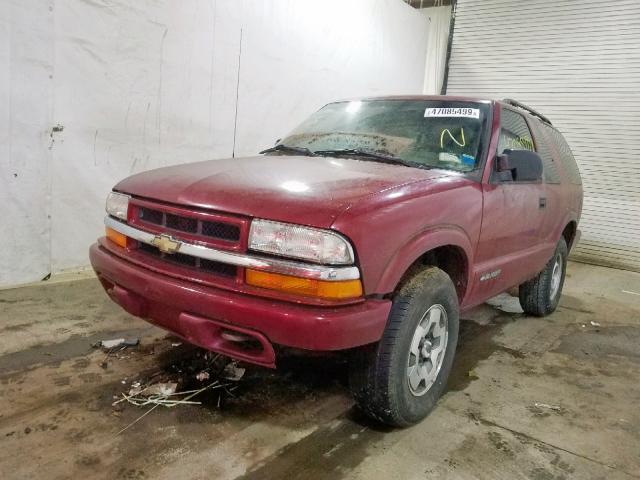 1GNCT18W02K162941 - 2002 CHEVROLET BLAZER RED photo 2