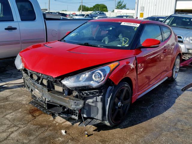 KMHTC6AE1DU124354 - 2013 HYUNDAI VELOSTER T RED photo 2