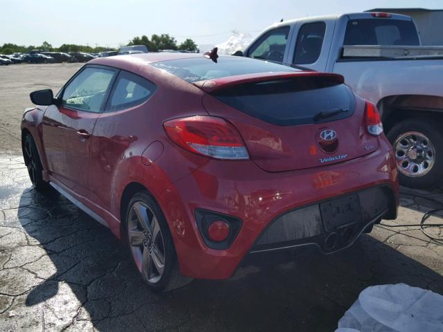 KMHTC6AE1DU124354 - 2013 HYUNDAI VELOSTER T RED photo 3