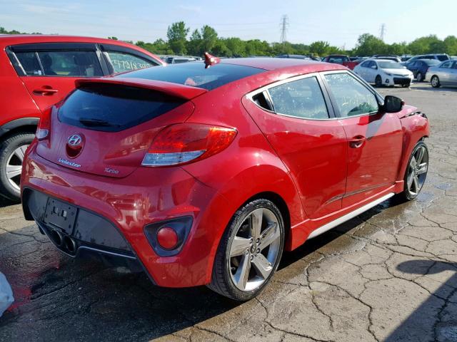 KMHTC6AE1DU124354 - 2013 HYUNDAI VELOSTER T RED photo 4