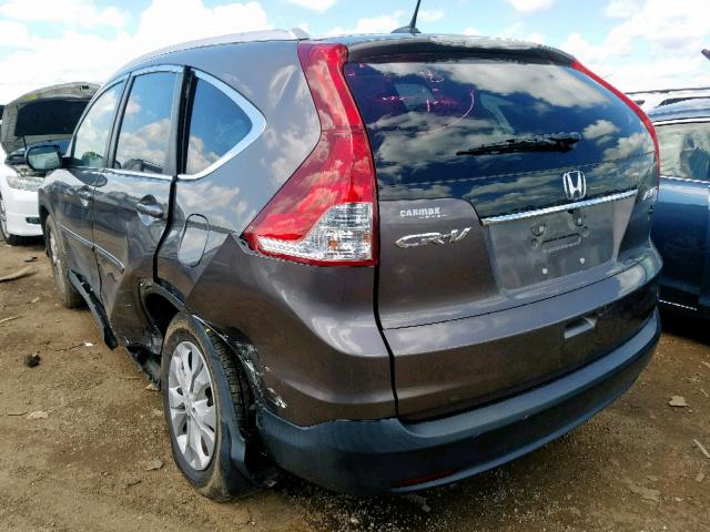 2HKRM4H77EH664911 - 2014 HONDA CR-V EXL GRAY photo 3