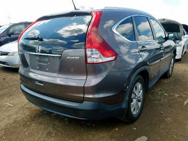 2HKRM4H77EH664911 - 2014 HONDA CR-V EXL GRAY photo 4