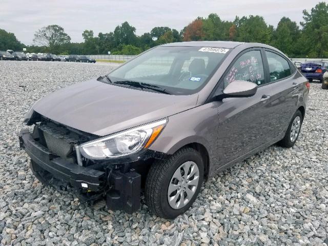 KMHCT4AE0HU381354 - 2017 HYUNDAI ACCENT SE GRAY photo 2