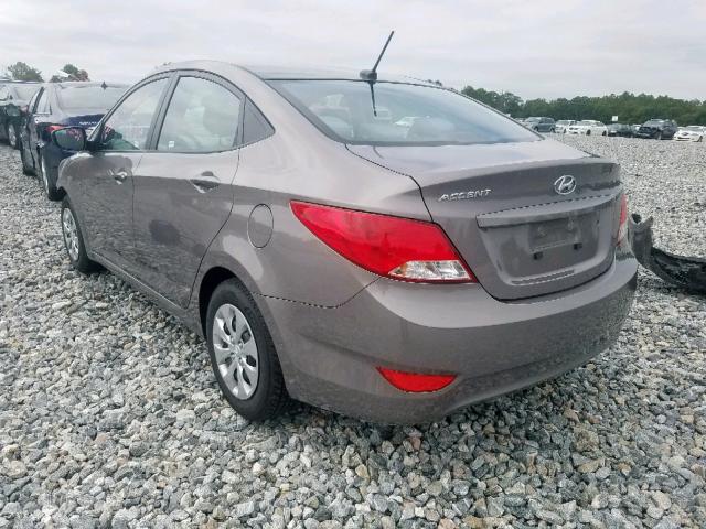 KMHCT4AE0HU381354 - 2017 HYUNDAI ACCENT SE GRAY photo 3