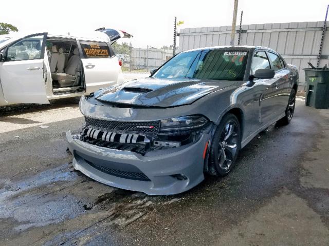 2C3CDXHG6KH563875 - 2019 DODGE CHARGER GT GRAY photo 2