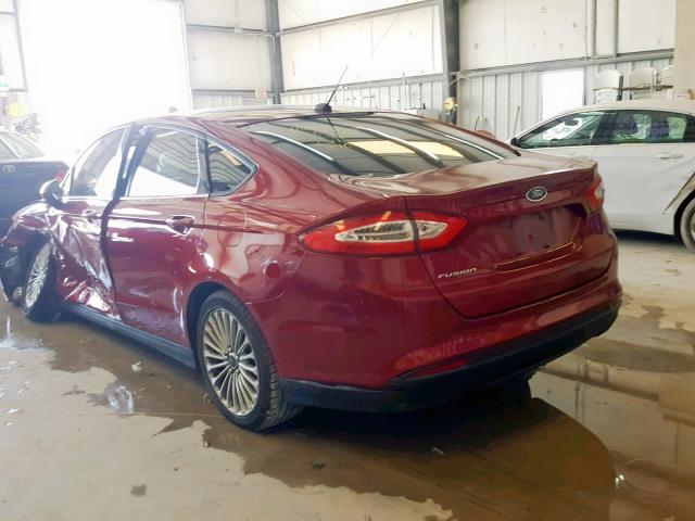 3FA6P0G78DR183765 - 2013 FORD FUSION S RED photo 3