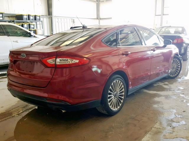 3FA6P0G78DR183765 - 2013 FORD FUSION S RED photo 4
