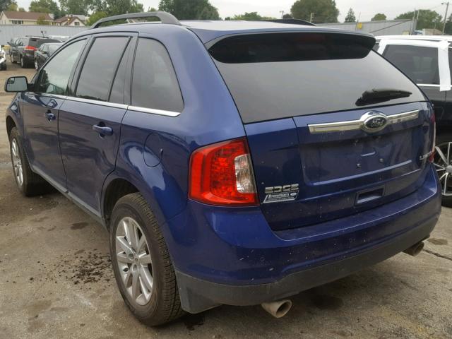 2FMDK3KC2DBA41850 - 2013 FORD EDGE LIMIT BLUE photo 3