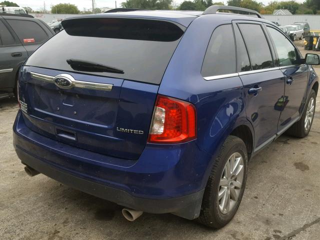 2FMDK3KC2DBA41850 - 2013 FORD EDGE LIMIT BLUE photo 4