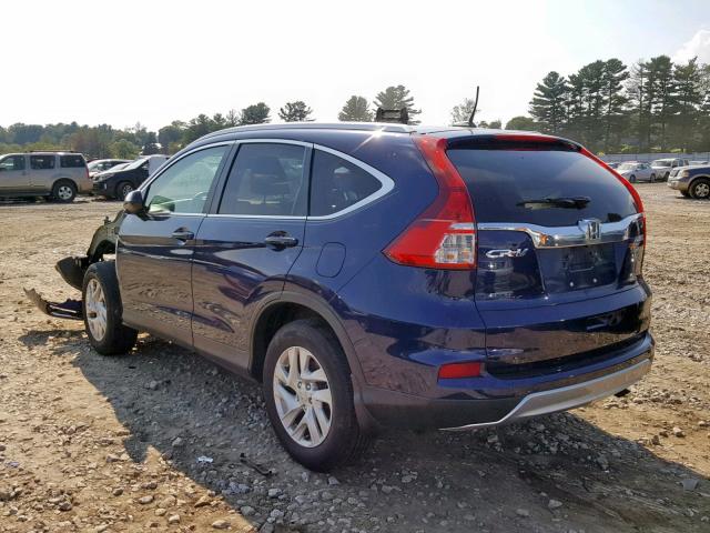 2HKRM4H71GH603962 - 2016 HONDA CR-V EXL BLUE photo 3