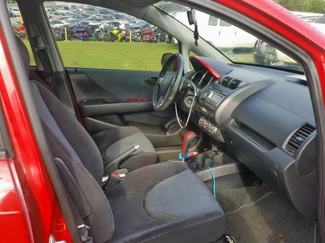 JHMGD38657S002417 - 2007 HONDA FIT S RED photo 5