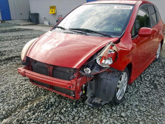 JHMGD38657S002417 - 2007 HONDA FIT S RED photo 9