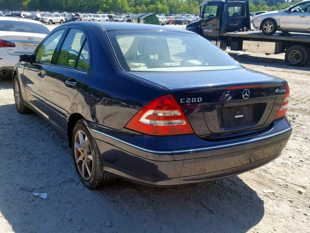 WDBRF92H97F934368 - 2007 MERCEDES-BENZ C 280 4MAT BLACK photo 3