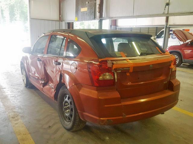 1B3JB48B37D502937 - 2007 DODGE CALIBER SX ORANGE photo 3