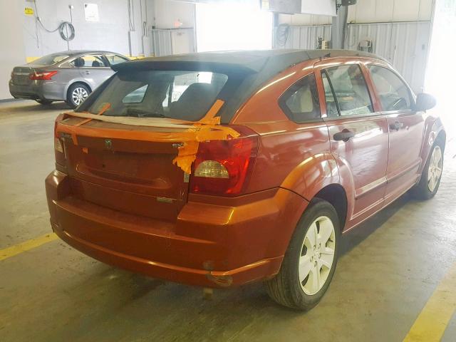 1B3JB48B37D502937 - 2007 DODGE CALIBER SX ORANGE photo 4