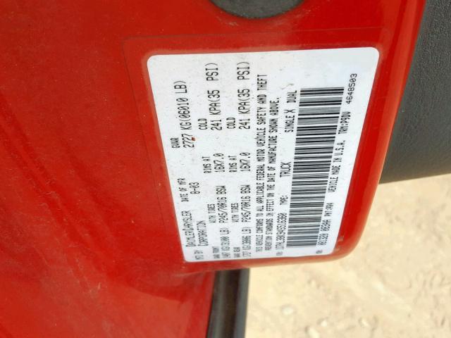 1D7HL38K94S516360 - 2004 DODGE DAKOTA QUA RED photo 10