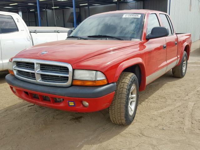 1D7HL38K94S516360 - 2004 DODGE DAKOTA QUA RED photo 2