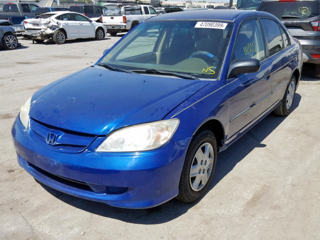 1HGES16345L005894 - 2005 HONDA CIVIC DX V BLUE photo 2