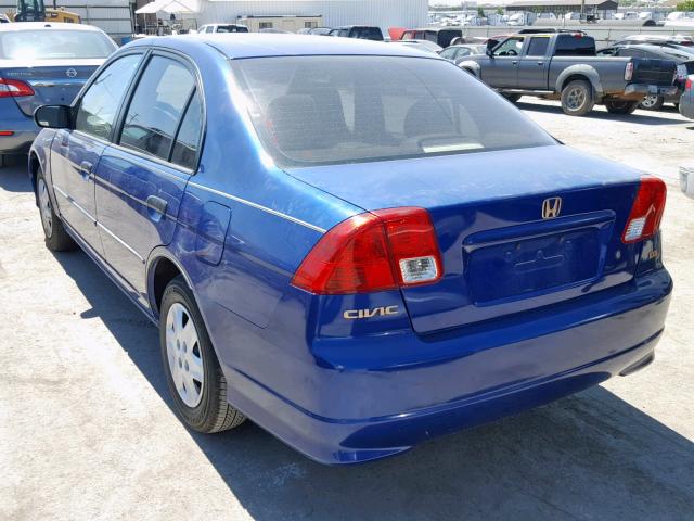 1HGES16345L005894 - 2005 HONDA CIVIC DX V BLUE photo 3