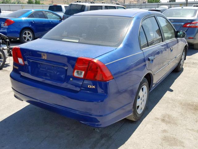 1HGES16345L005894 - 2005 HONDA CIVIC DX V BLUE photo 4