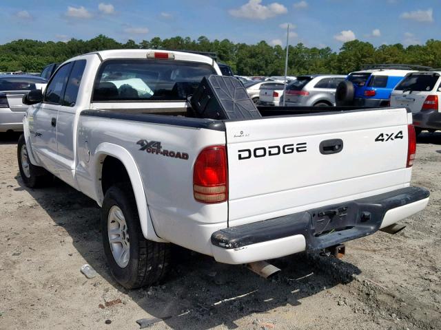 1B7GG22N71S347345 - 2001 DODGE DAKOTA WHITE photo 3