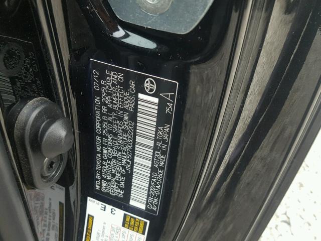 JTKJF5C79D3052202 - 2013 TOYOTA SCION TC შავი ფოტო 10