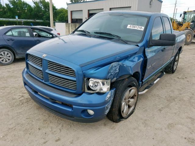 1D7HA18D34J166189 - 2004 DODGE RAM 1500 S BLUE photo 2