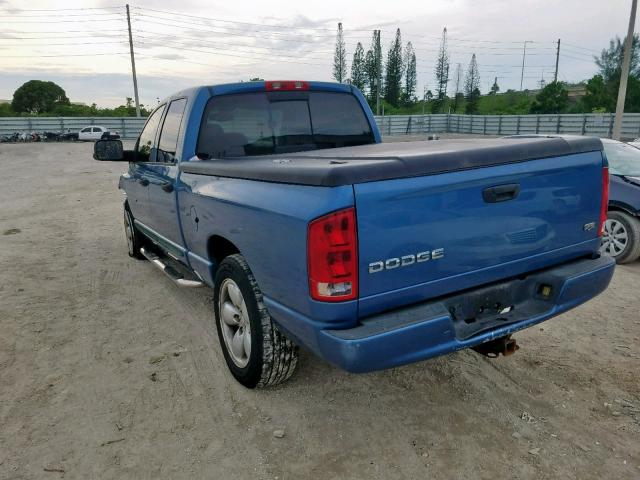 1D7HA18D34J166189 - 2004 DODGE RAM 1500 S BLUE photo 3