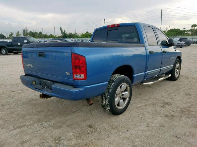 1D7HA18D34J166189 - 2004 DODGE RAM 1500 S BLUE photo 4