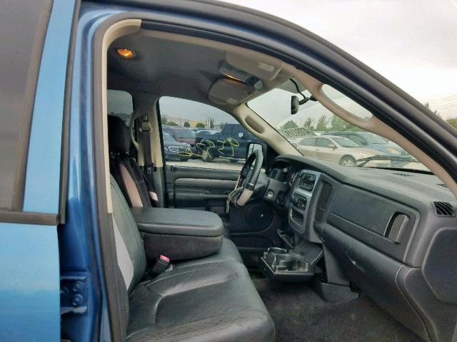 1D7HA18D34J166189 - 2004 DODGE RAM 1500 S BLUE photo 5