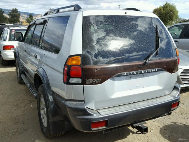 JA4MT31R63J049459 - 2003 MITSUBISHI MONTERO SP SILVER photo 3