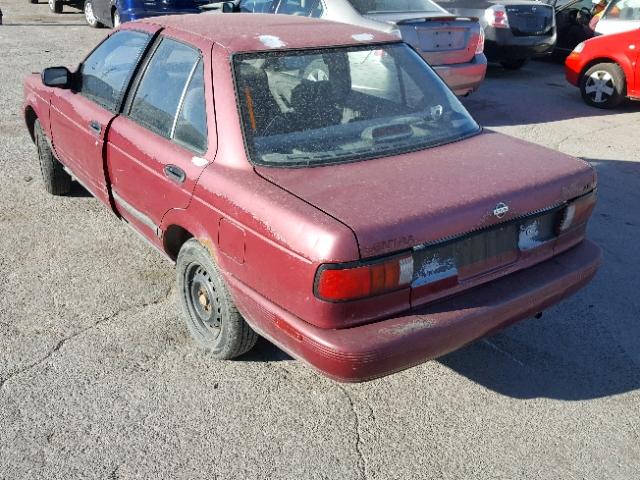 1N4EB31F3PC778912 - 1993 NISSAN SENTRA E MAROON photo 3