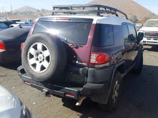 JTEZU11FX70005619 - 2007 TOYOTA FJ CRUISER MAROON photo 4