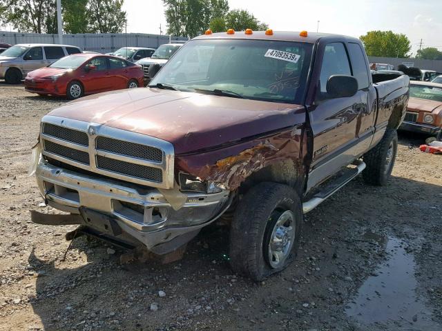 1B7KF23681J270253 - 2001 DODGE RAM 2500 MAROON photo 2