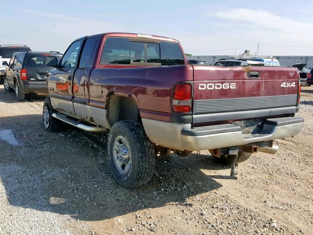 1B7KF23681J270253 - 2001 DODGE RAM 2500 MAROON photo 3