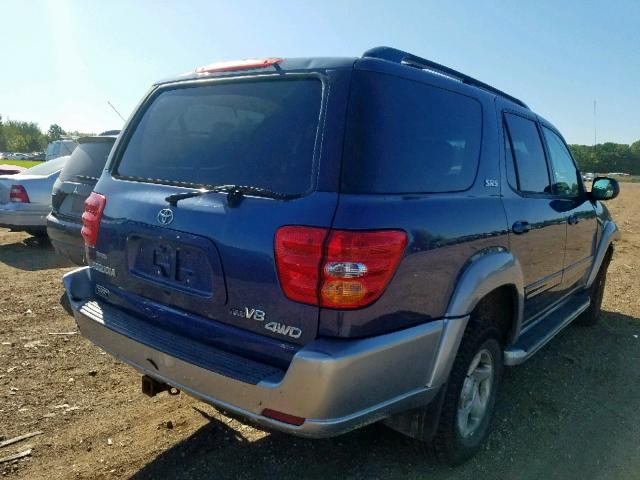 5TDBT44A31S033356 - 2001 TOYOTA SEQUOIA SR BLUE photo 4