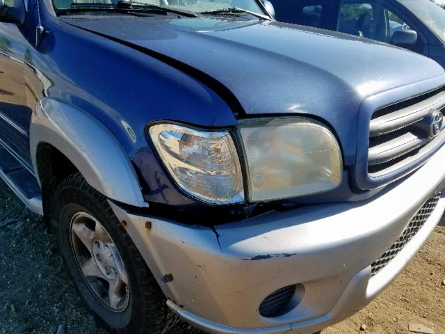 5TDBT44A31S033356 - 2001 TOYOTA SEQUOIA SR BLUE photo 9