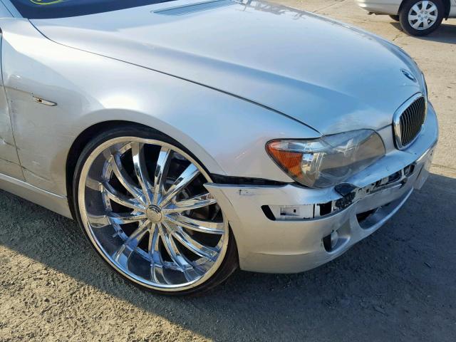 WBAHN83527DT67492 - 2007 BMW 750 SILVER photo 9