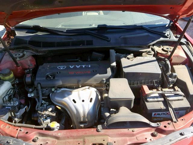 4T1BE46K18U261812 - 2008 TOYOTA CAMRY CE RED photo 7