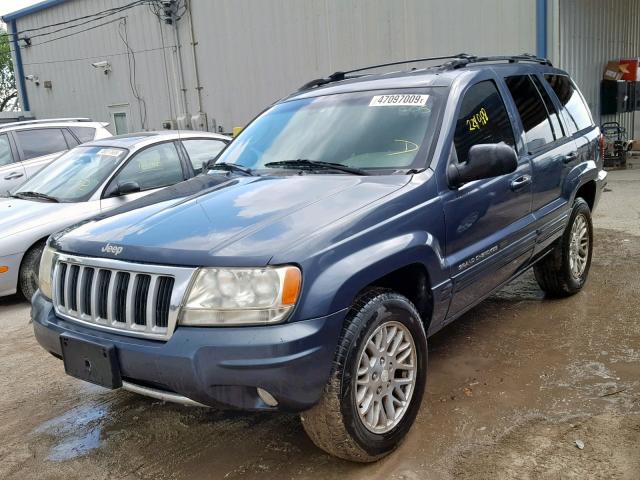 1J4GX58N04C291136 - 2004 JEEP GRAND CHER BLUE photo 2