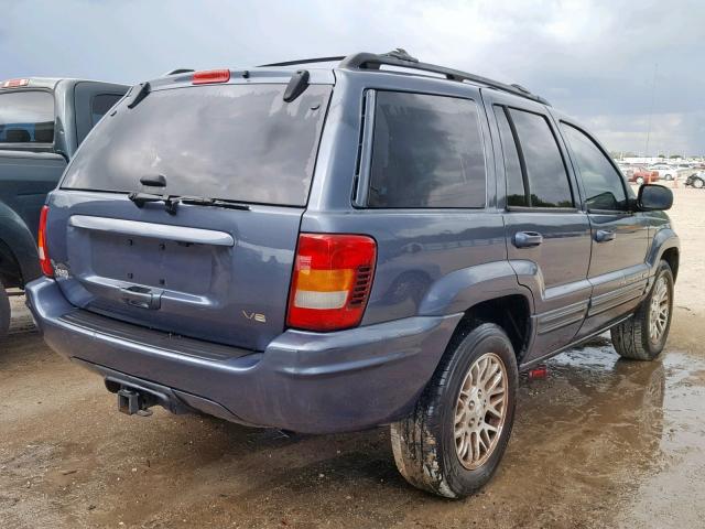 1J4GX58N04C291136 - 2004 JEEP GRAND CHER BLUE photo 4