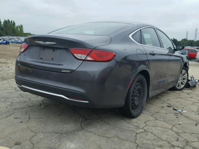 1C3CCCAB1FN541631 - 2015 CHRYSLER 200 LIMITE GRAY photo 4