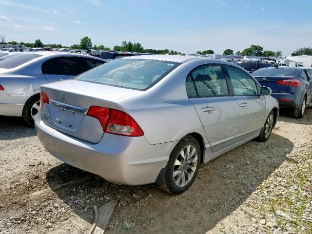 2HGFA16859H309399 - 2009 HONDA CIVIC EX SILVER photo 4