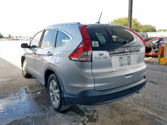 2HKRM4H73EH605435 - 2014 HONDA CR-V EXL SILVER photo 3