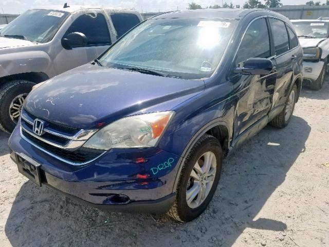 5J6RE3H72AL034527 - 2010 HONDA CR-V EXL BLUE photo 2