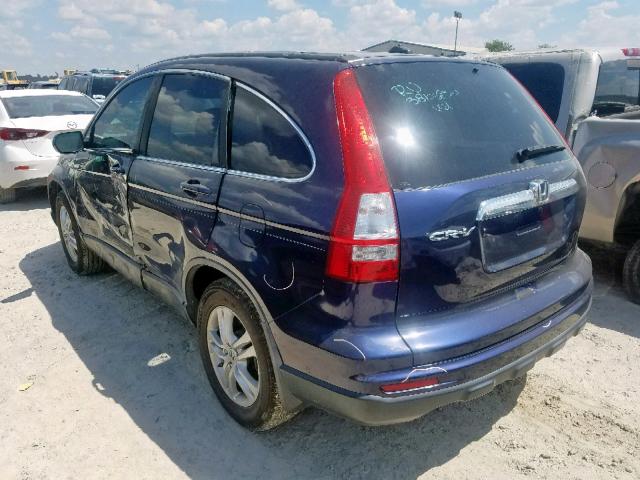 5J6RE3H72AL034527 - 2010 HONDA CR-V EXL BLUE photo 3