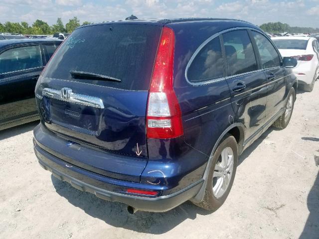 5J6RE3H72AL034527 - 2010 HONDA CR-V EXL BLUE photo 4